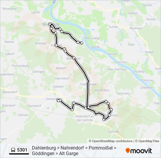 Автобус 5301: карта маршрута