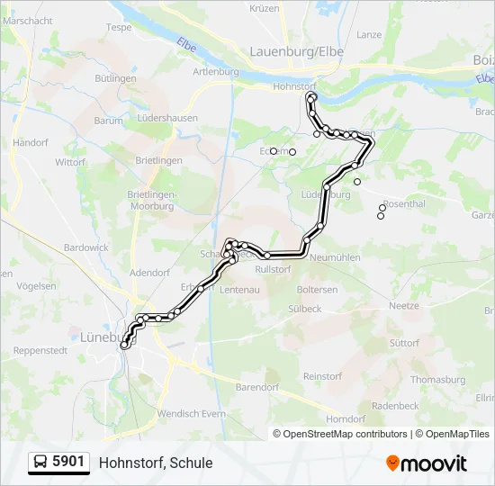 Автобус 5901: карта маршрута