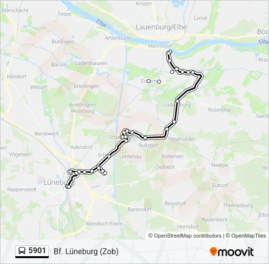 Автобус 5901: карта маршрута