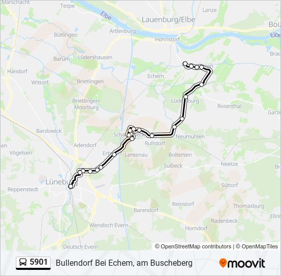 5901 bus Line Map