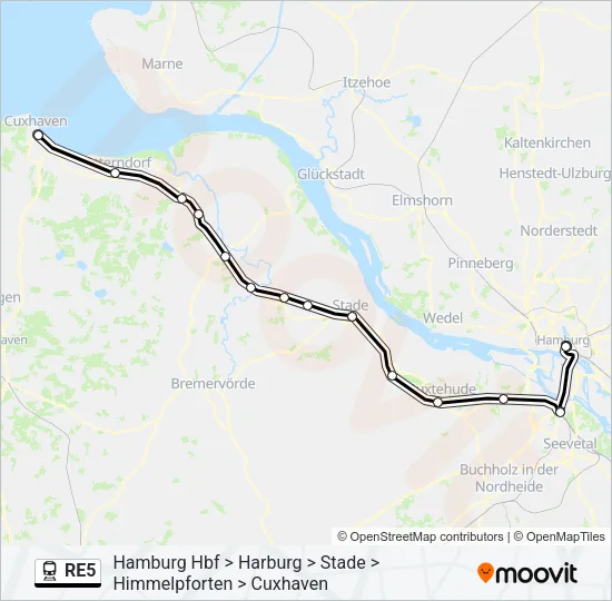 RE5 Train Line Map
