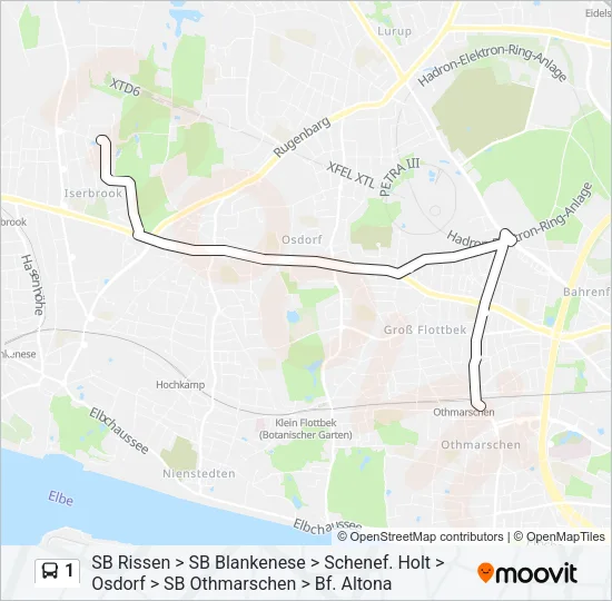 1 Bus Line Map