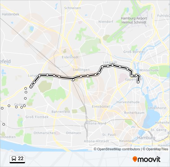 22 bus Line Map