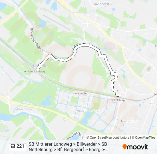 Автобус 221: карта маршрута