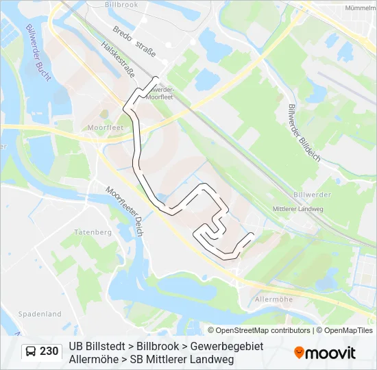 230 Bus Line Map