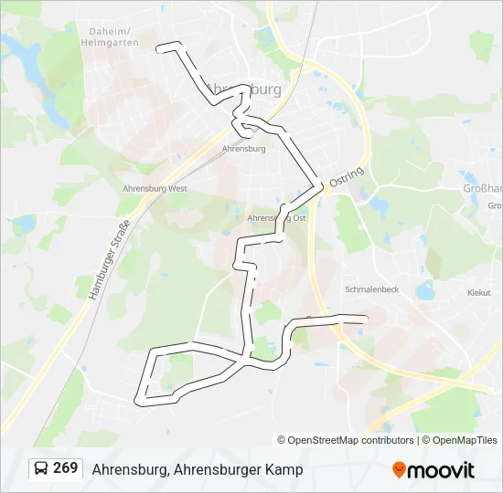 Автобус 269: карта маршрута