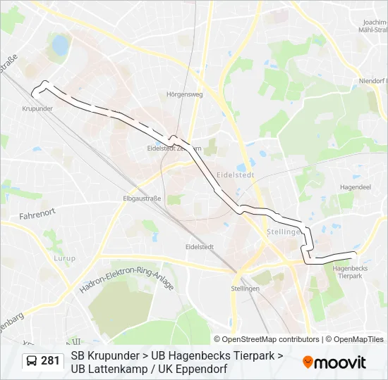 Автобус 281: карта маршрута