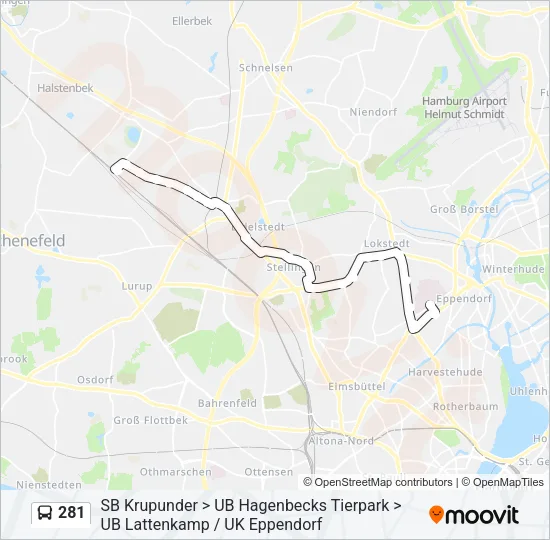 Автобус 281: карта маршрута