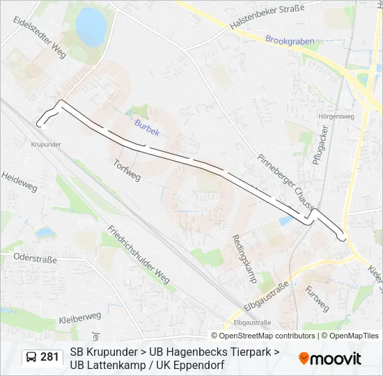 Автобус 281: карта маршрута