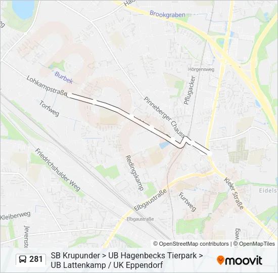 Автобус 281: карта маршрута