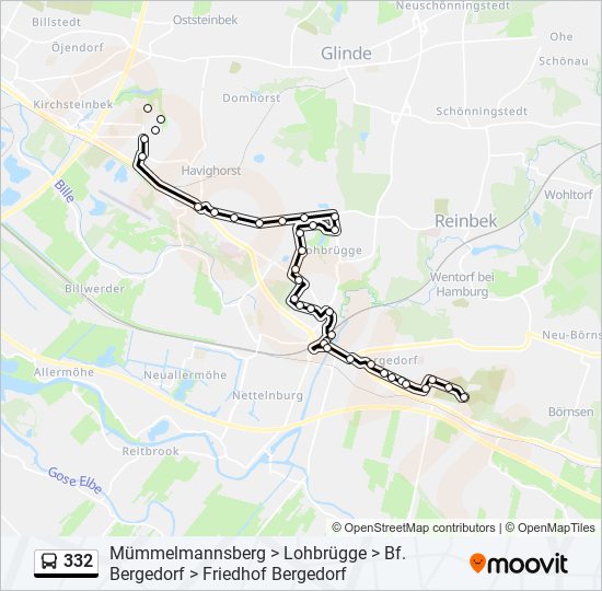 332 bus Line Map