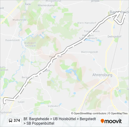 374 Bus Line Map