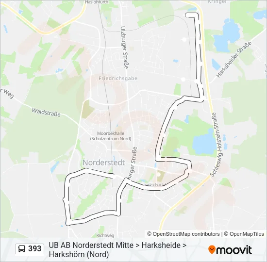 Автобус 393: карта маршрута