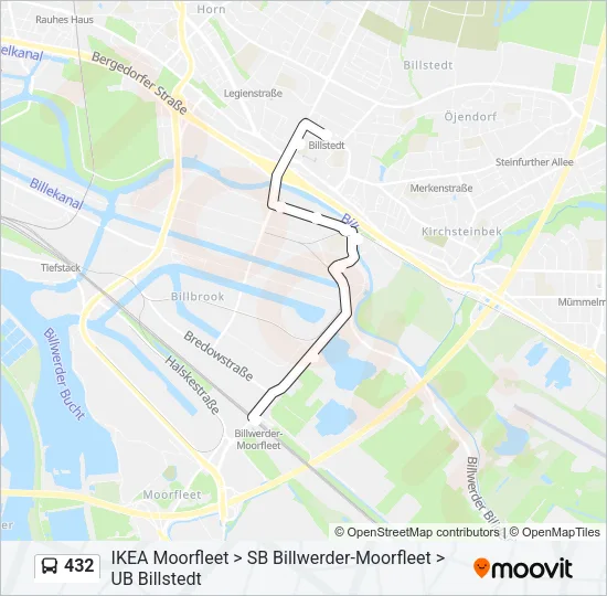 432 Bus Line Map