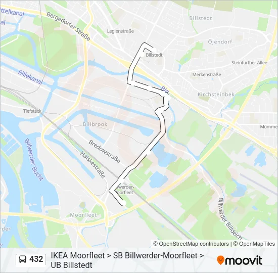 432 Bus Line Map