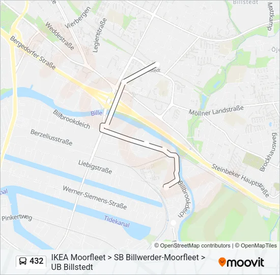 432 Bus Line Map