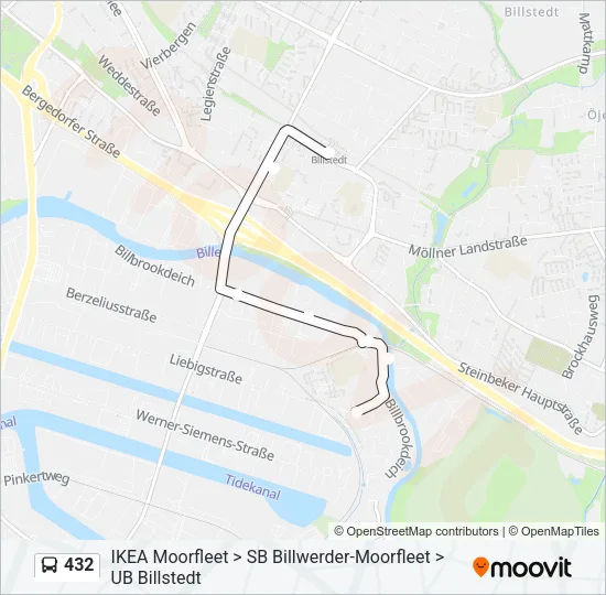 432 Bus Line Map