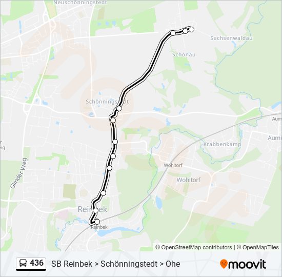 436 bus Line Map