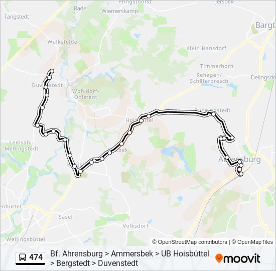 474 bus Line Map