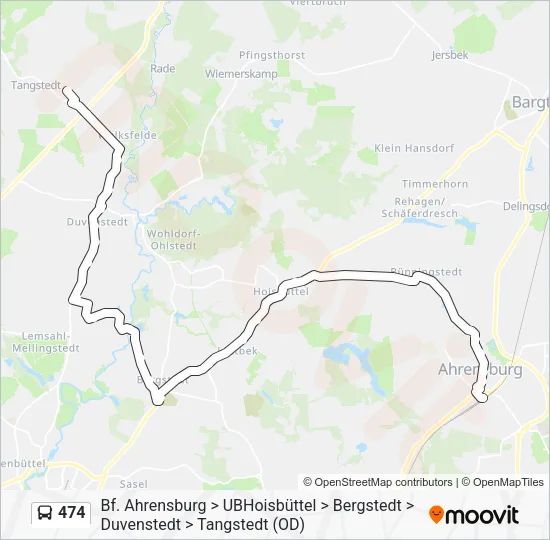 Автобус 474: карта маршрута