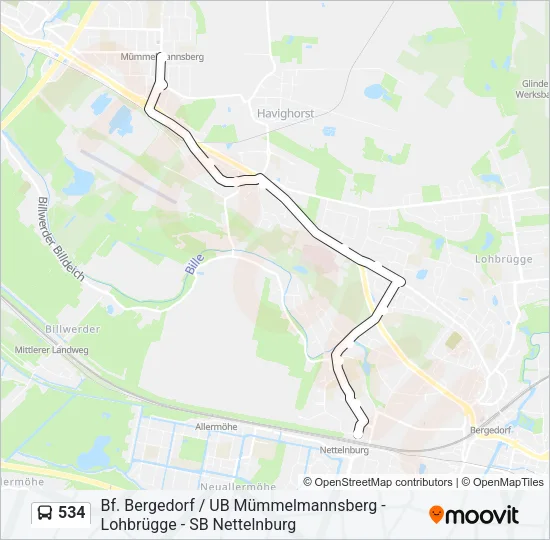 534 Bus Line Map
