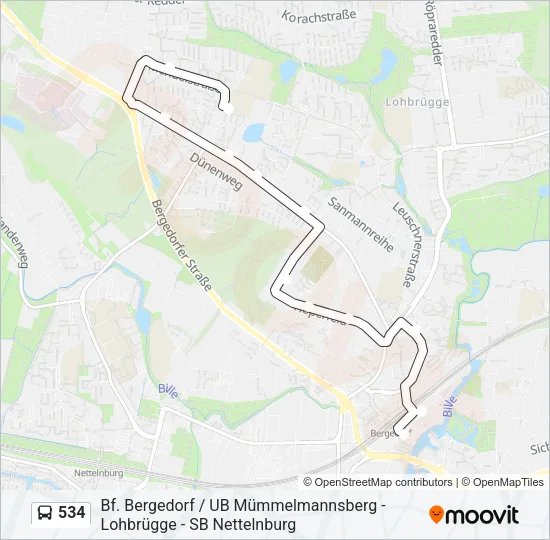 534 Bus Line Map
