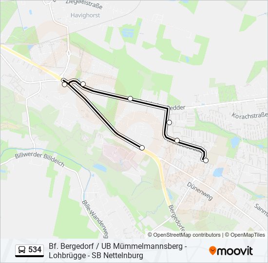 534 bus Line Map