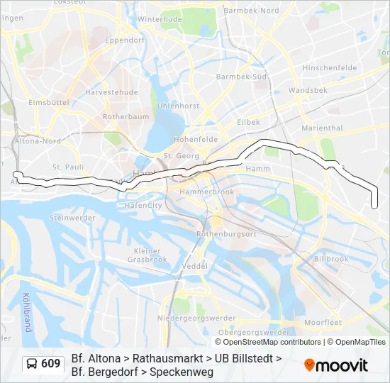 Автобус 609: карта маршрута