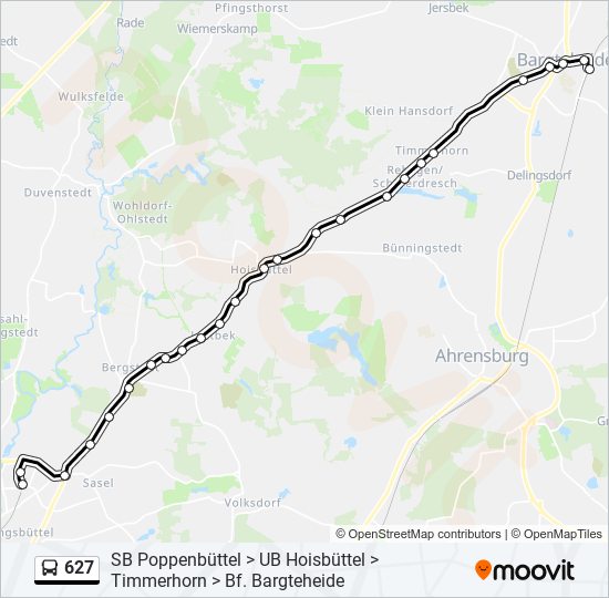 627 bus Line Map