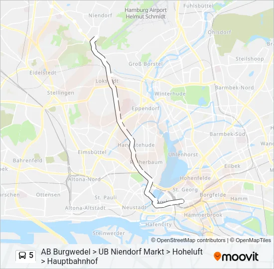 5 Bus Line Map