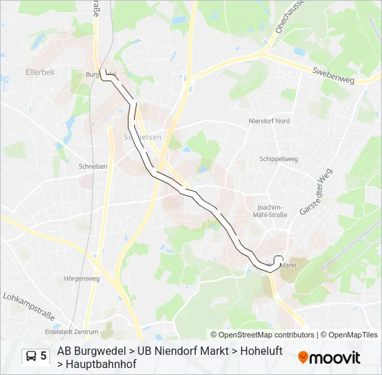 5 Bus Line Map