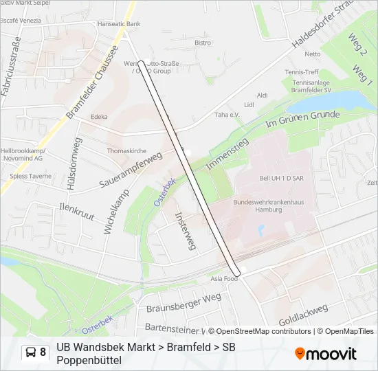 8 Bus Line Map