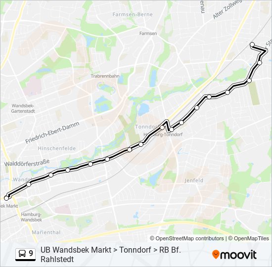 9 bus Line Map