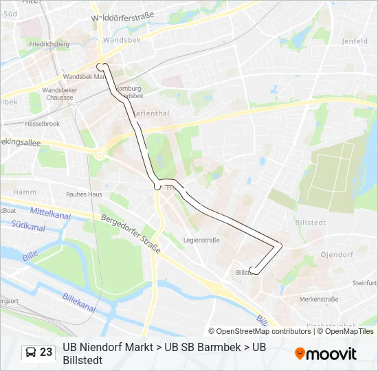 Автобус 23: карта маршрута