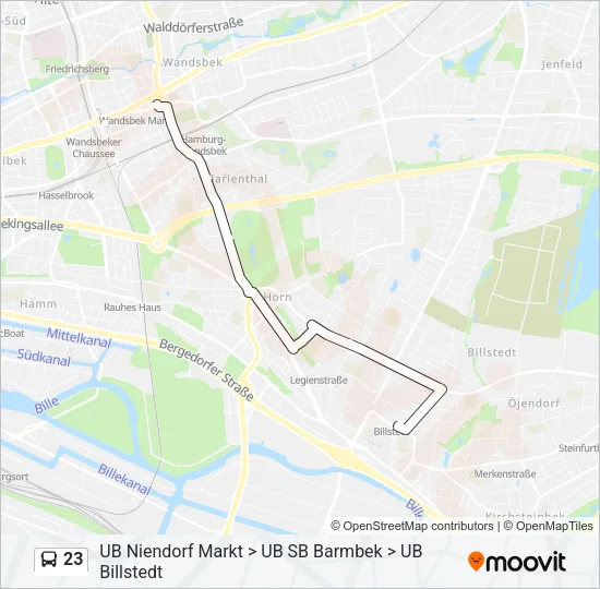Автобус 23: карта маршрута