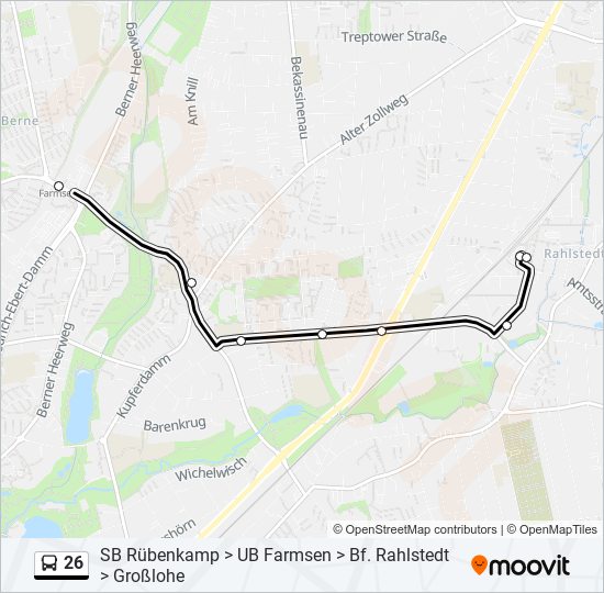 26 bus Line Map