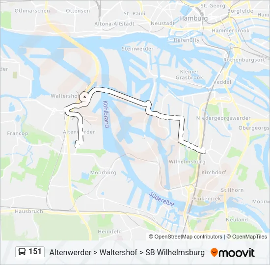 151 Bus Line Map