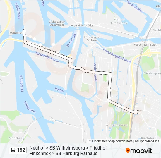 152 Bus Line Map