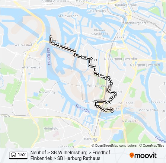 152 bus Line Map