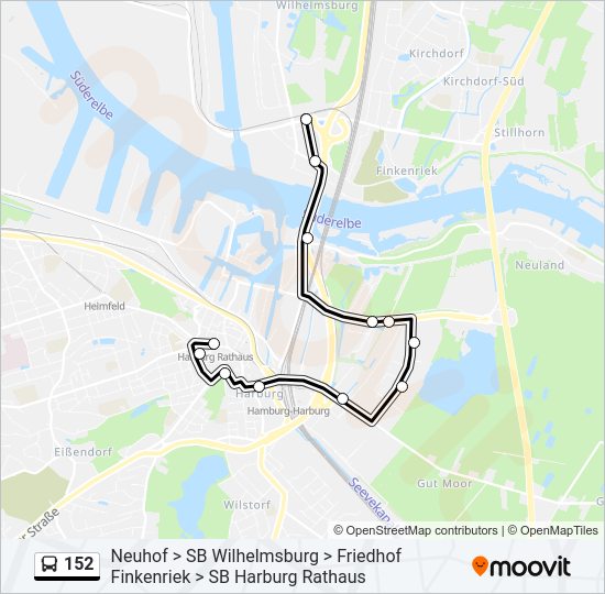 152 bus Line Map