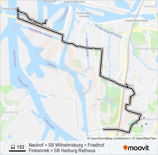 152 bus Line Map