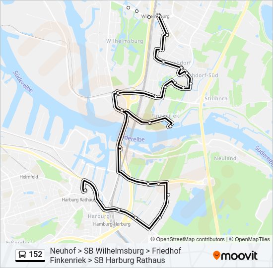 152 bus Line Map