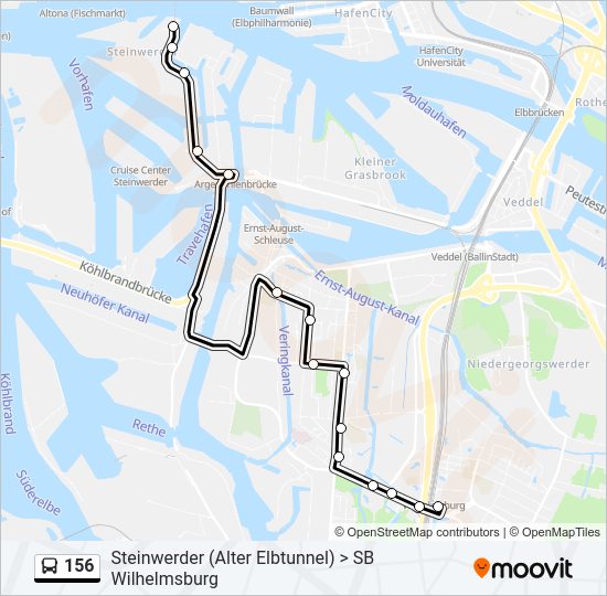 Buslinie 156 Karte