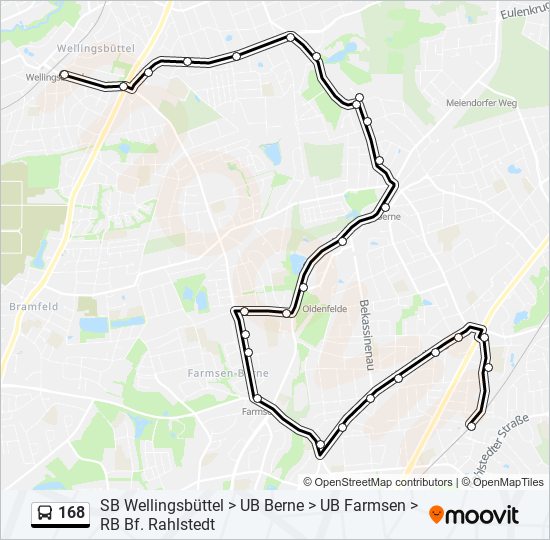 168 bus Line Map