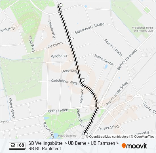 168 bus Line Map