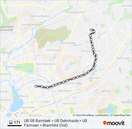 171 bus Line Map