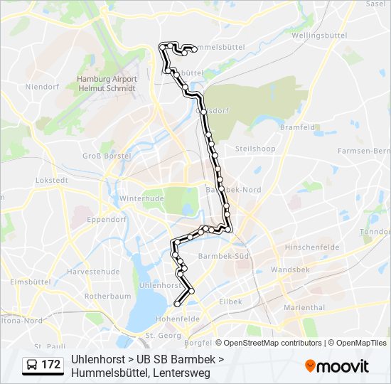 172 bus Line Map