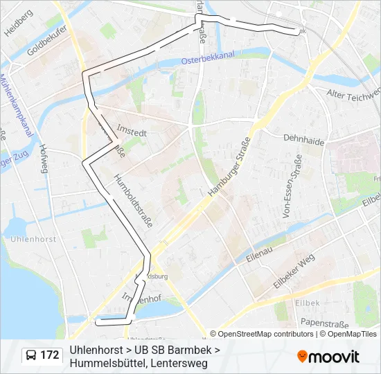 Автобус 172: карта маршрута