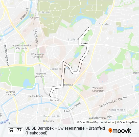 Автобус 177: карта маршрута