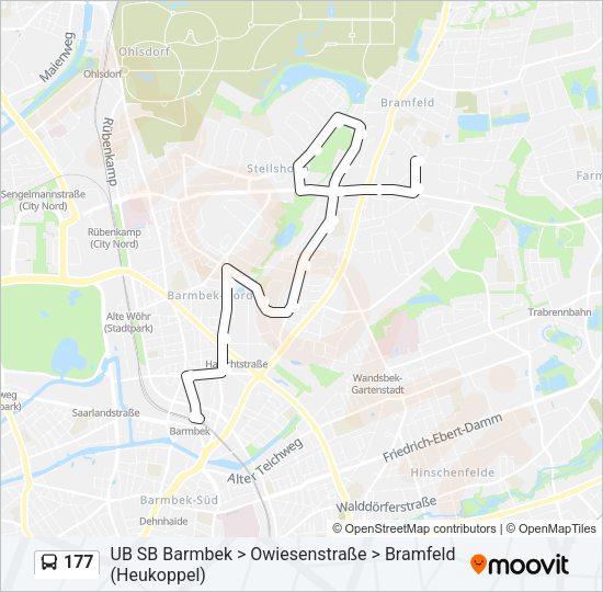 Автобус 177: карта маршрута